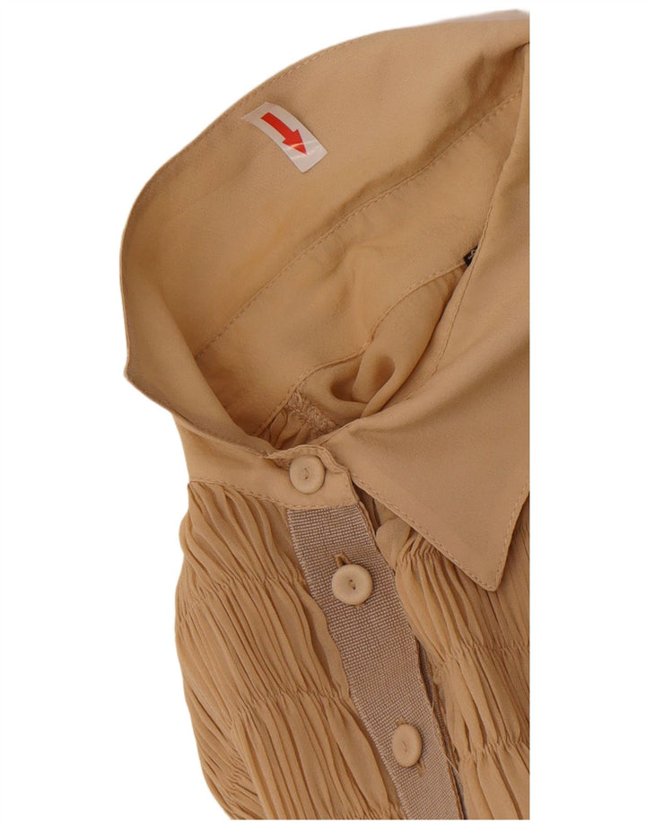 Simona Barbieri Robe trapèze Twin-Set pour femme UK 12 Soie beige moyen