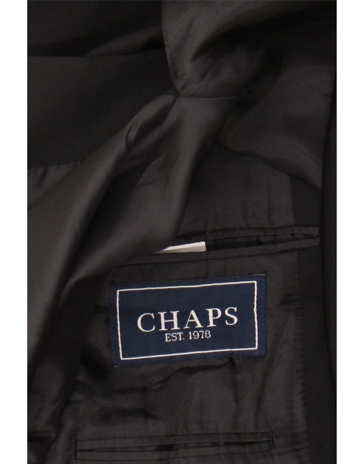 Chaps Veste Blazer 2 Boutons Homme UK 38 Laine Noir Moyen