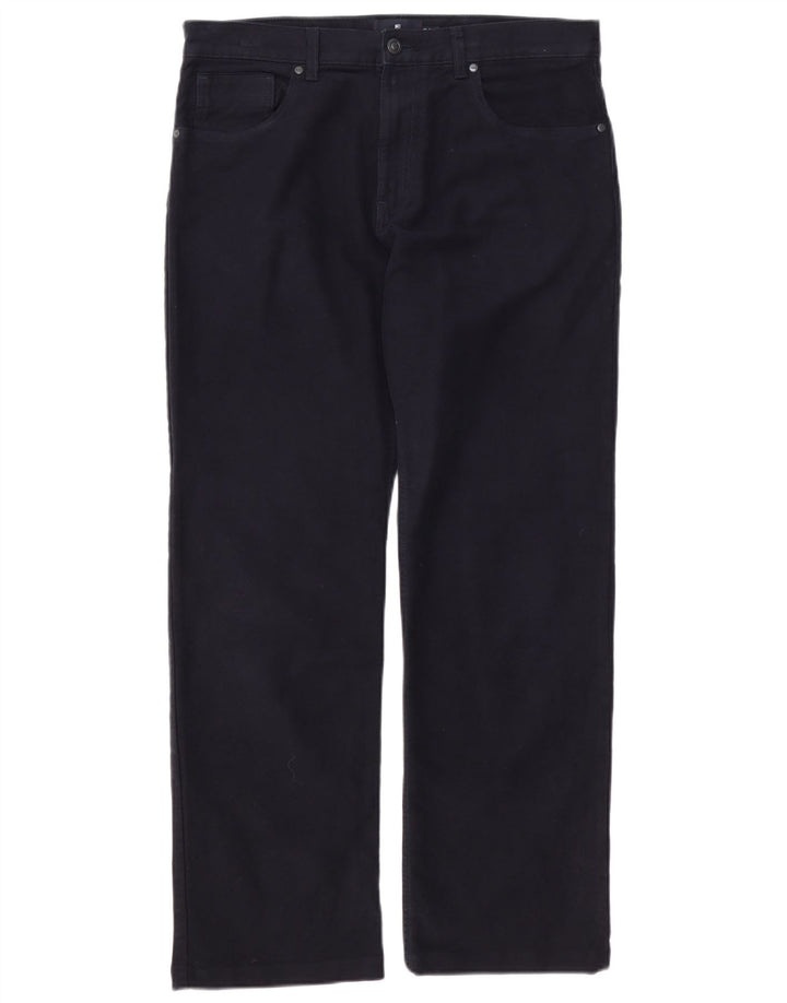 BLUE HARBOUR Pantalon décontracté droit pour homme W34 L29 Bleu marine en coton