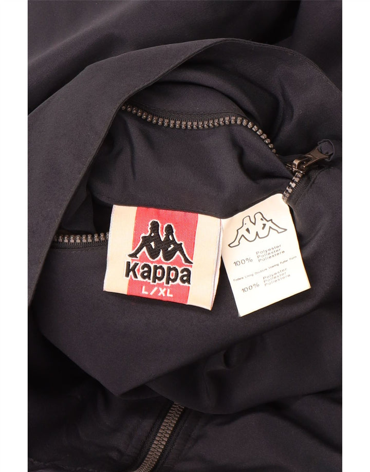 Kappa Veste réversible à capuche pour homme UK 40 Large Bleu marine Polyester