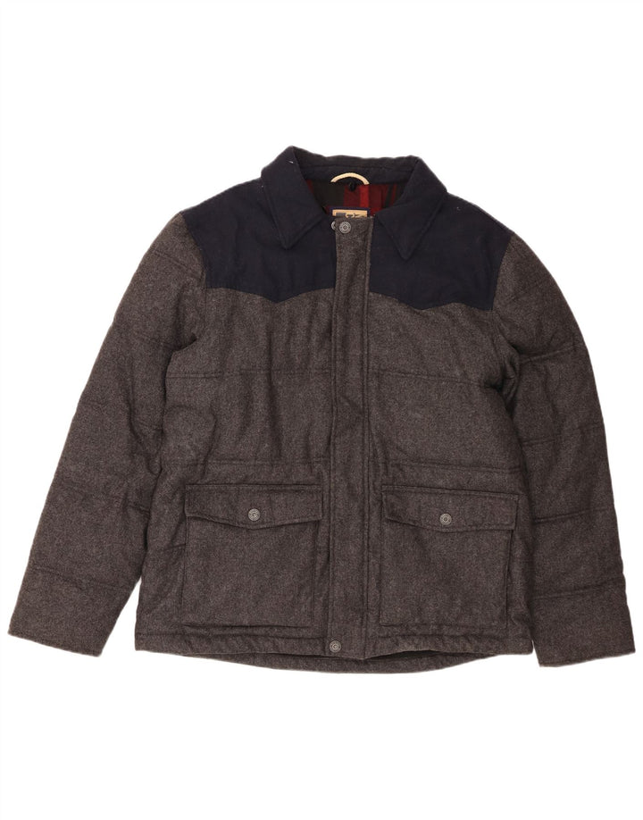 Marks & Spencer Veste matelassée pour homme UK 41 Large Gris Colorblock Laine