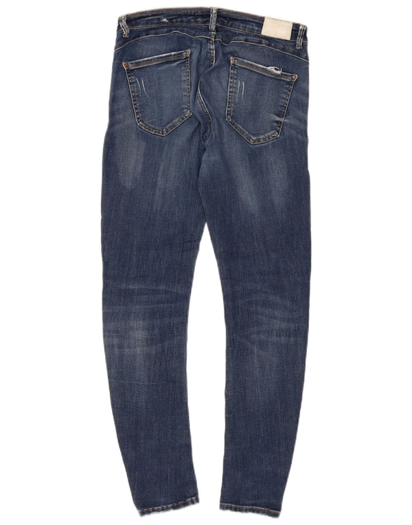 Zara Jean skinny vieilli pour femme EU 42 Large W32 L27 Bleu