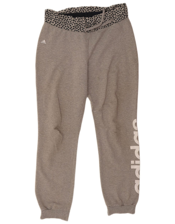 Adidas Pantalon de survêtement graphique pour femme Joggers UK 14 Grand gris à pois