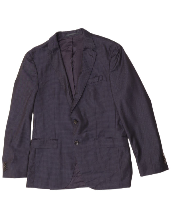 Hugo Boss Veste blazer à 2 boutons pour homme IT 48 Bleu marine moyen vichy