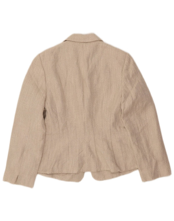 Hobbs Veste blazer à 1 bouton pour femme UK 10 Petit lin beige