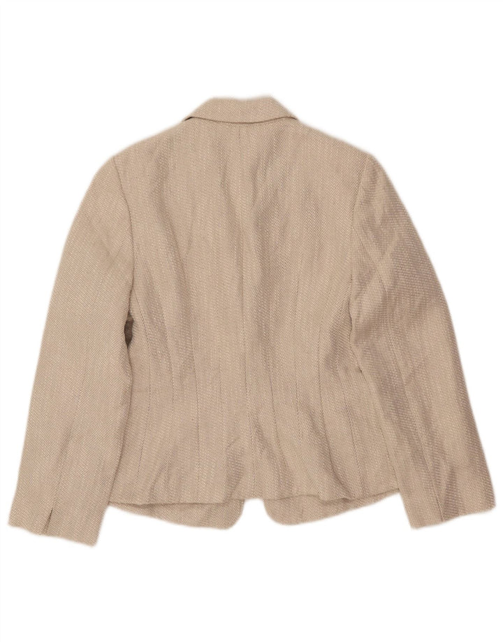 Hobbs Veste blazer à 1 bouton pour femme UK 10 Petit lin beige