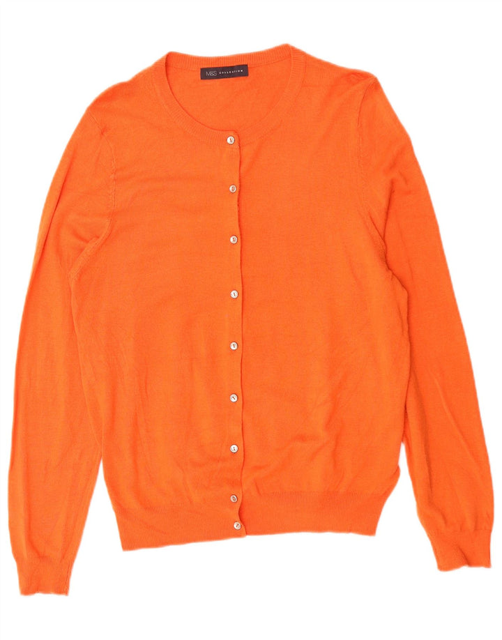 Marks & Spencer Pull Cardigan pour Femme UK 16 Grande Viscose Orange