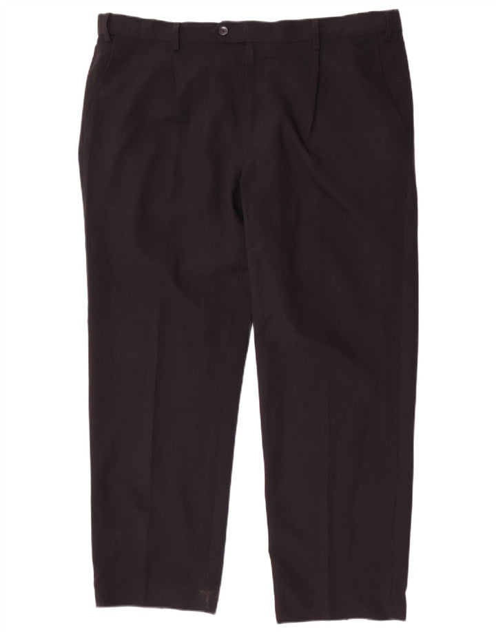 Marks & Spencer Pantalon de costume coupe classique pour homme W40 L29 Bleu marine Polyester