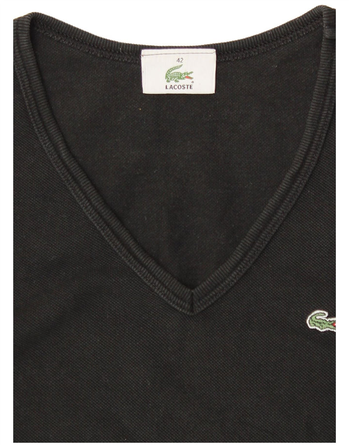 Lacoste Womens Crop Vest Top Taille 42 Grand Noir