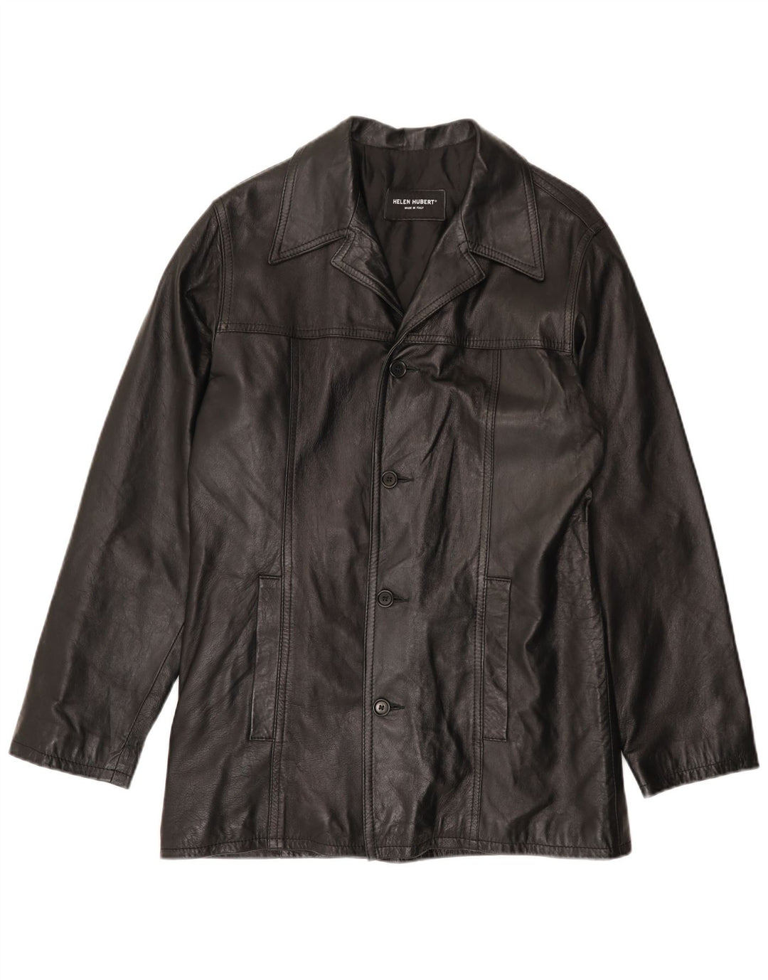 HELEN HUBERT Veste en cuir pour homme UK 38 Cuir noir moyen