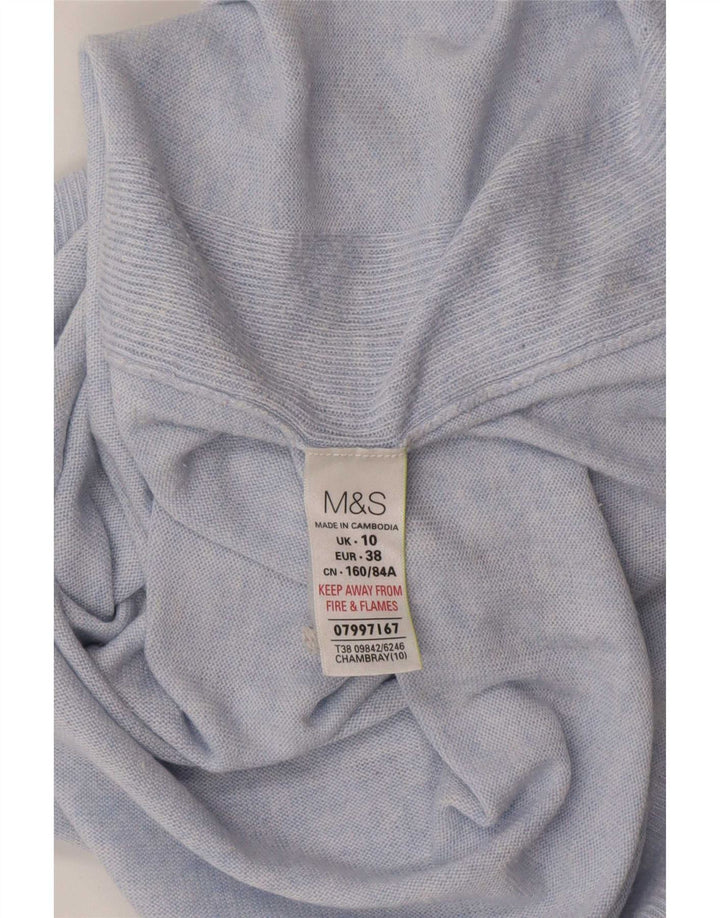 Marks & Spencer Pull surdimensionné à col bateau pour femme UK 10 Petit Bleu