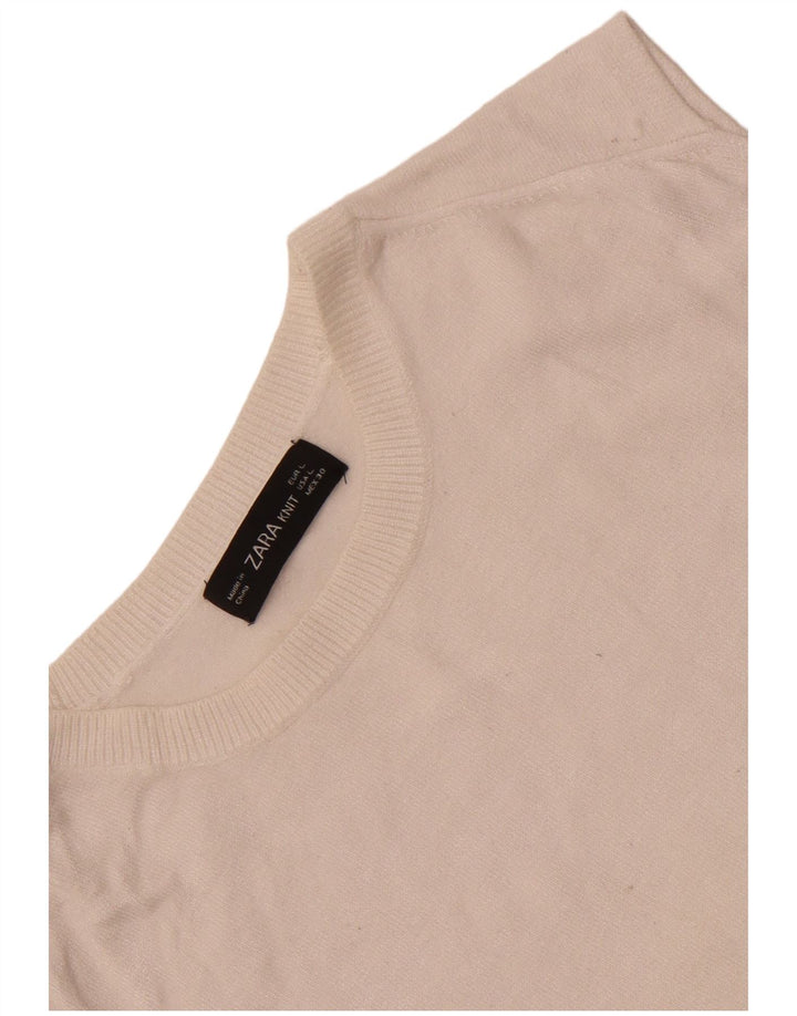 Zara Womens Vest Débardeur UK 14 Grand Blanc