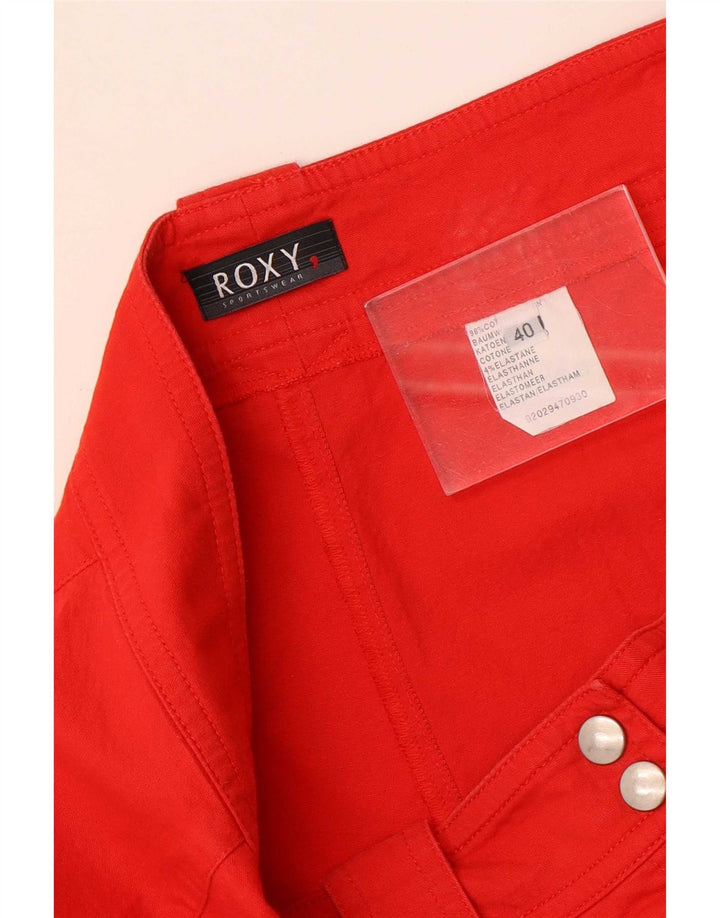 Roxy Pantalon court droit pour femme EU 40 Medium W30 L23 Rouge Coton