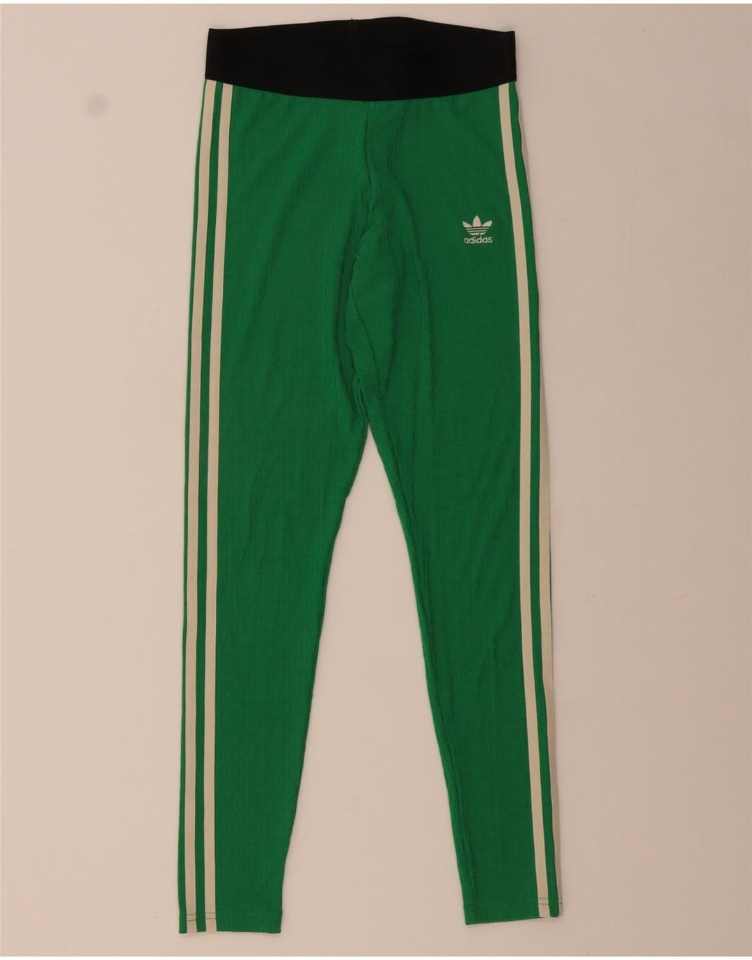ADIDAS Leggings Femme UK 8/10 Petit Vert Colorblock Polyester