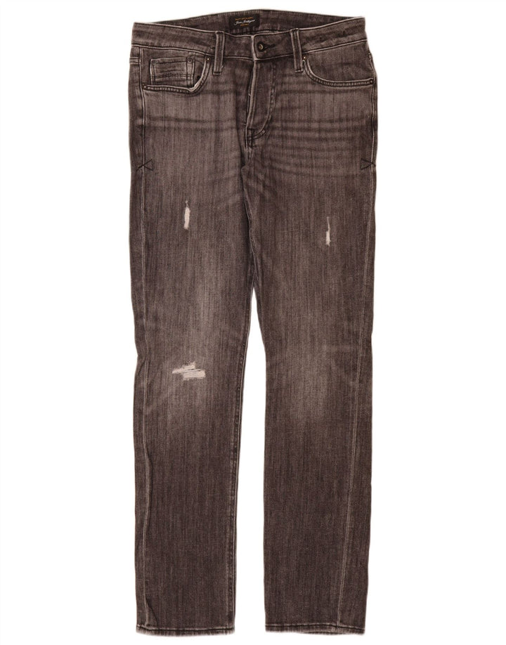 Jack & Jones Jean Slim Effet Déchiré W31 L34 Homme Gris Coton