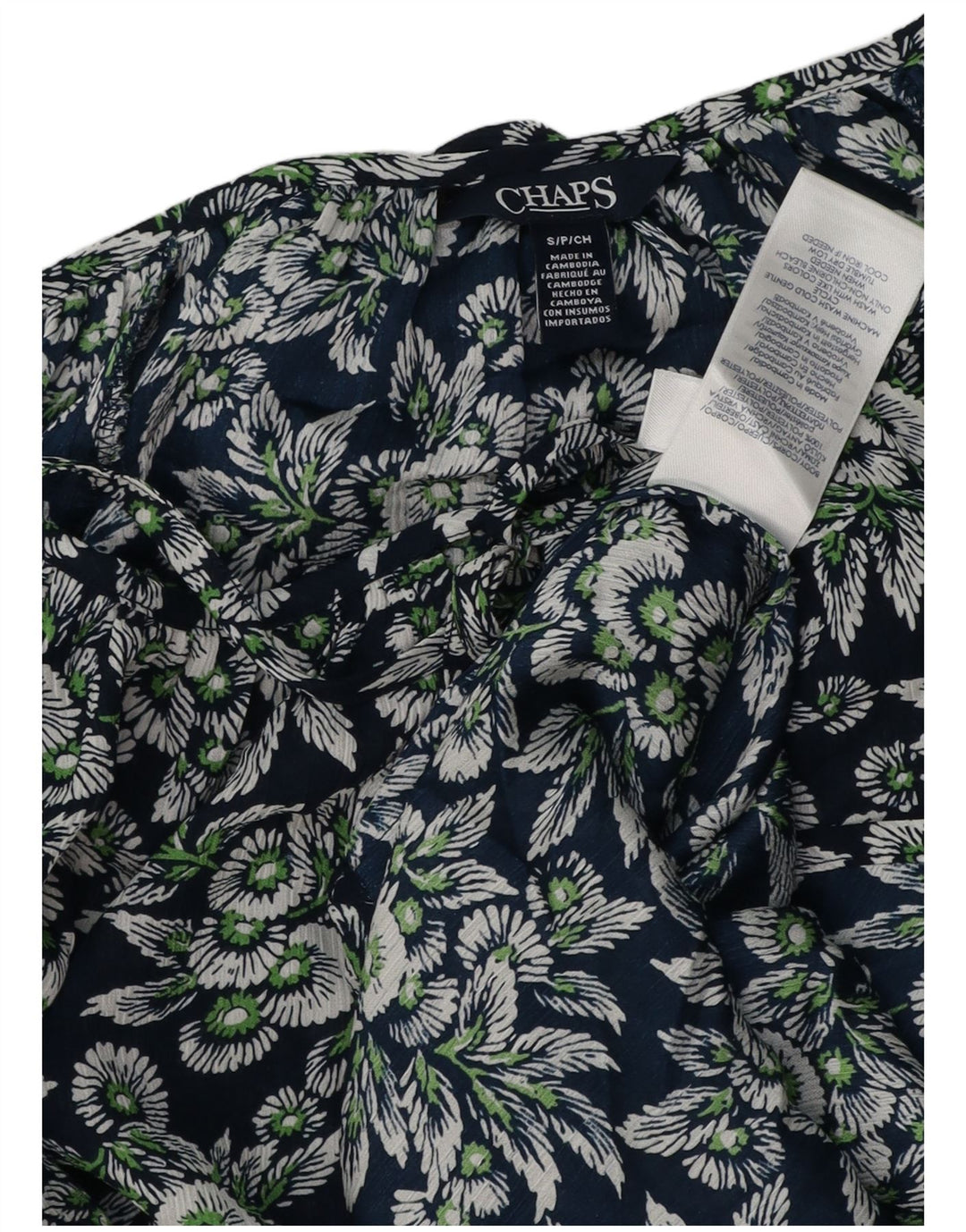 CHAPS Chemisier surdimensionné à manches 3/4 pour femme UK 10 Petit Bleu Marine Floral