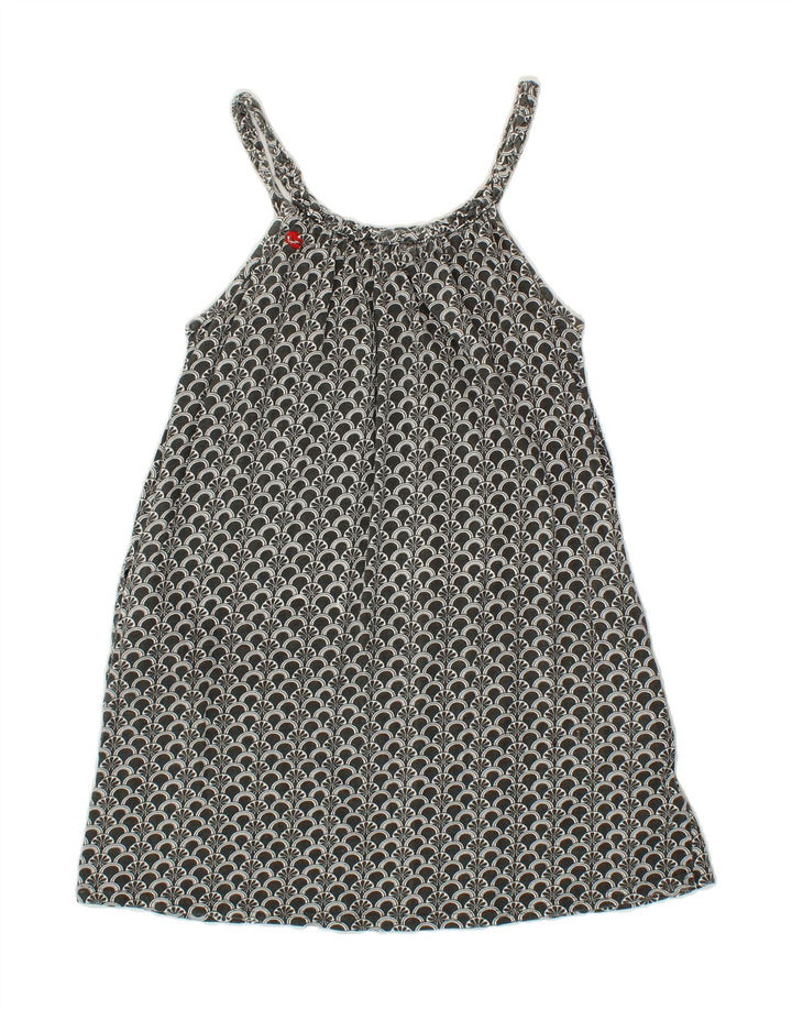 BILLABONG Womens Abstract Pattern Tunic Top UK 8 Small Grey Cotton Vintage Billabong and Second-Hand Billabong from Messina Hembry 