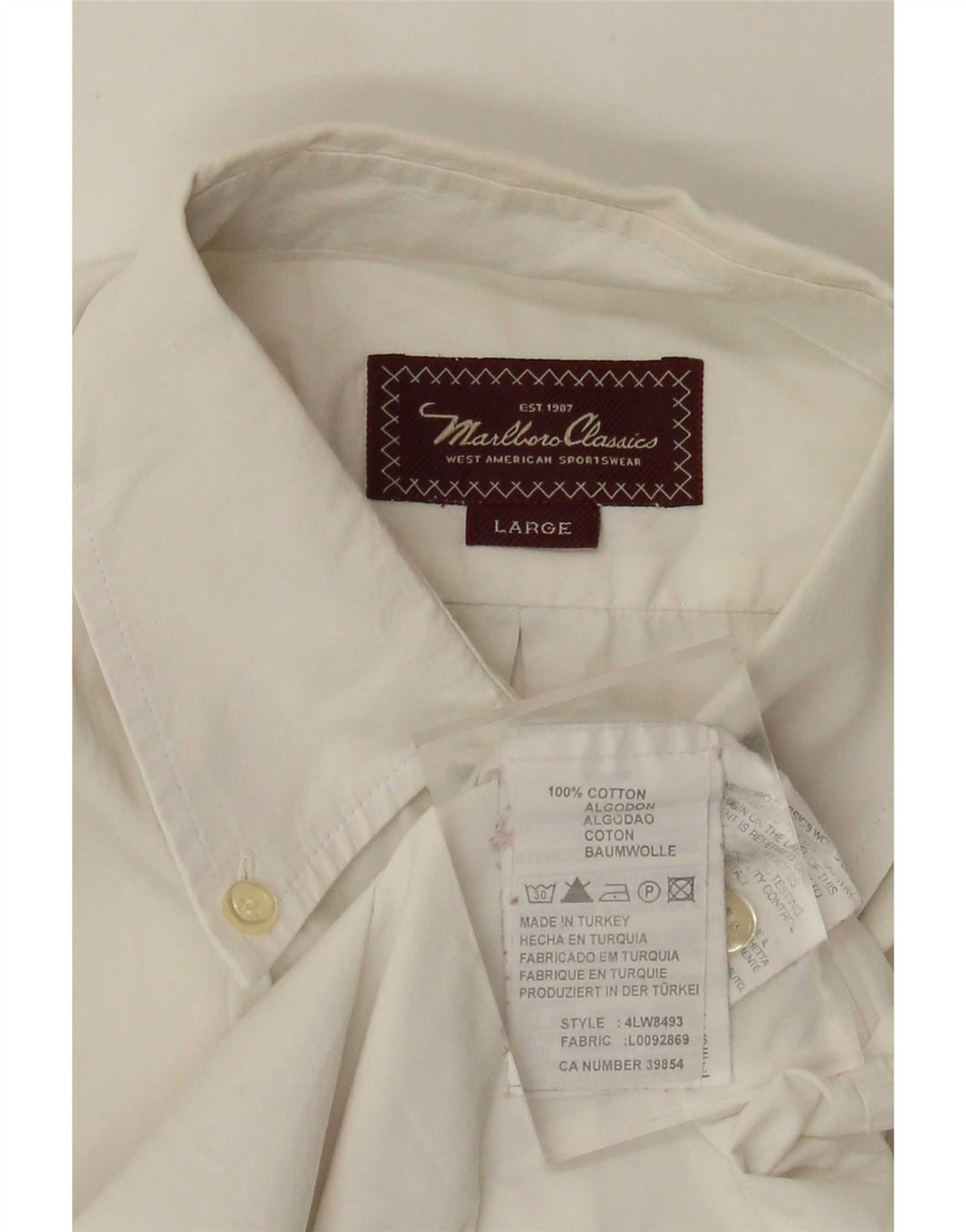Marlboro Classics Chemise Homme Grand Coton Blanc