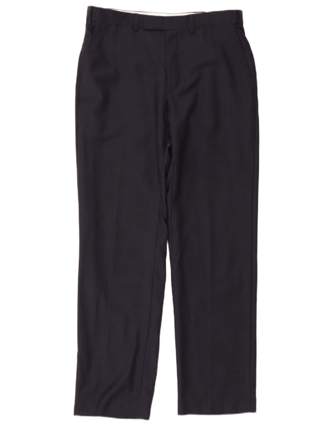 Marks & Spencer Pantalon de Costume Droit Homme W32 L31 Laine Bleu Marine