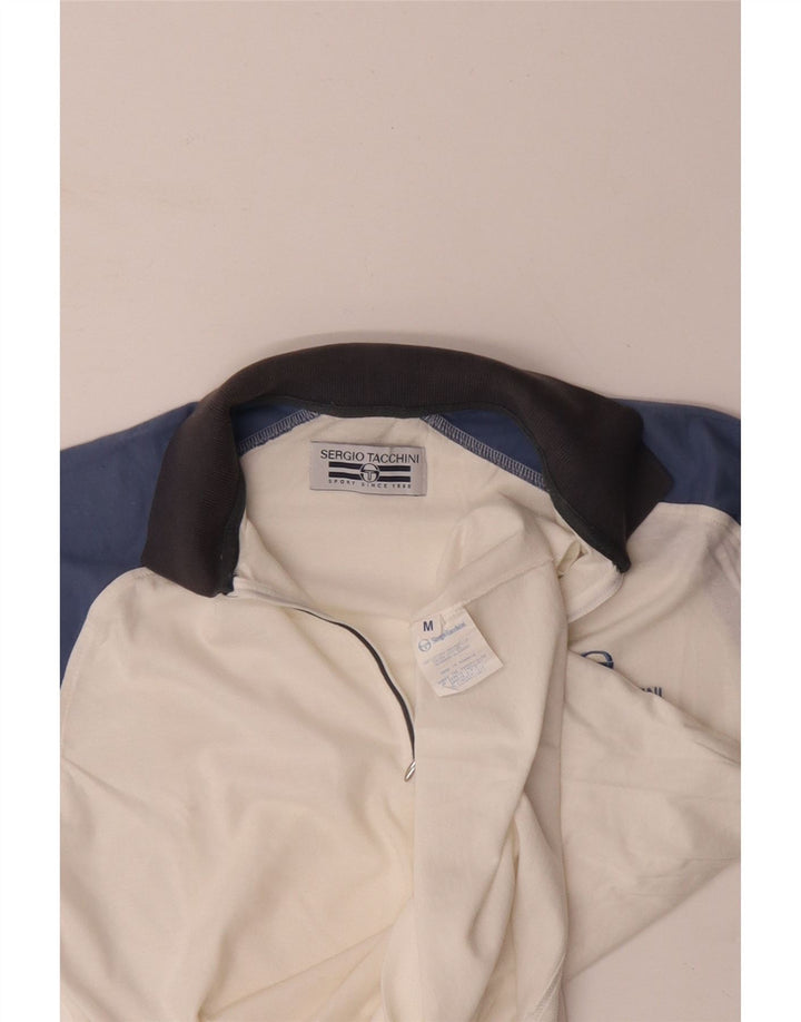SERGIO TACCHINI Polo Homme Blanc Moyen Colourblock Coton