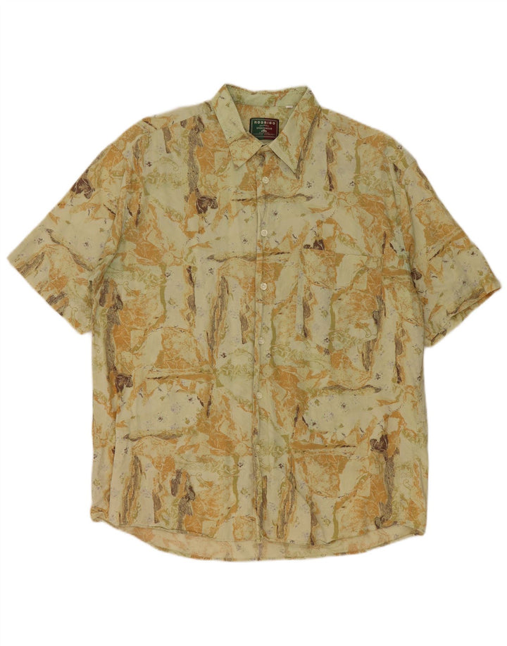 Rodrigo Chemise à manches courtes à motif abstrait pour homme Taille 42 Grand coton vert