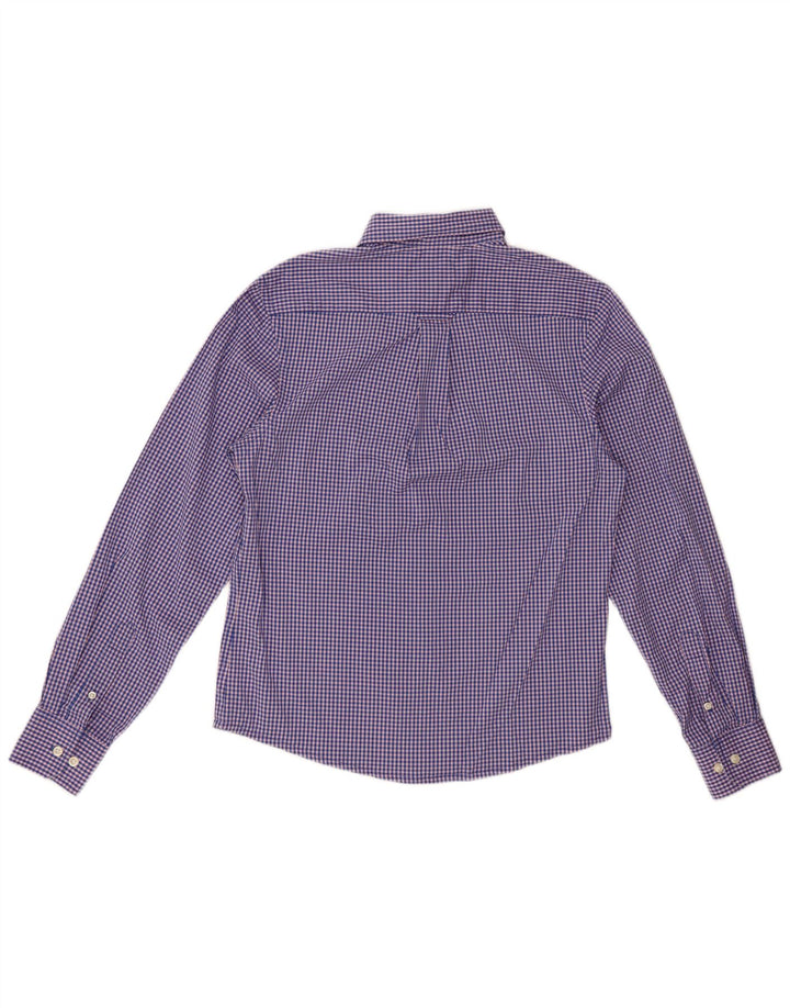 IZOD Chemise Slim Fit Homme Petit Bleu Vichy Coton