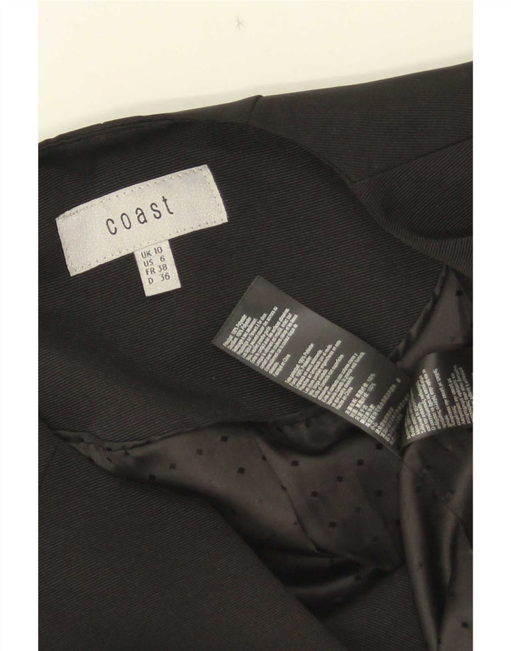 Coast Veste blazer courte à manches 3/4 pour femme UK 10 Petit Noir Polyester