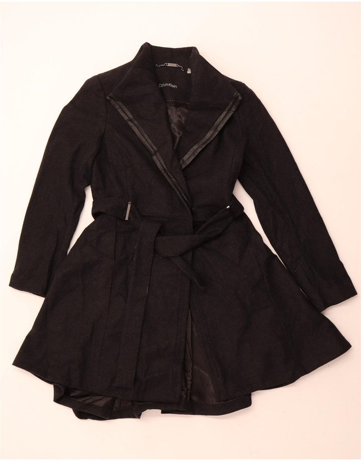 Calvin Klein Pardessus pour femme US 6 en laine noire moyenne