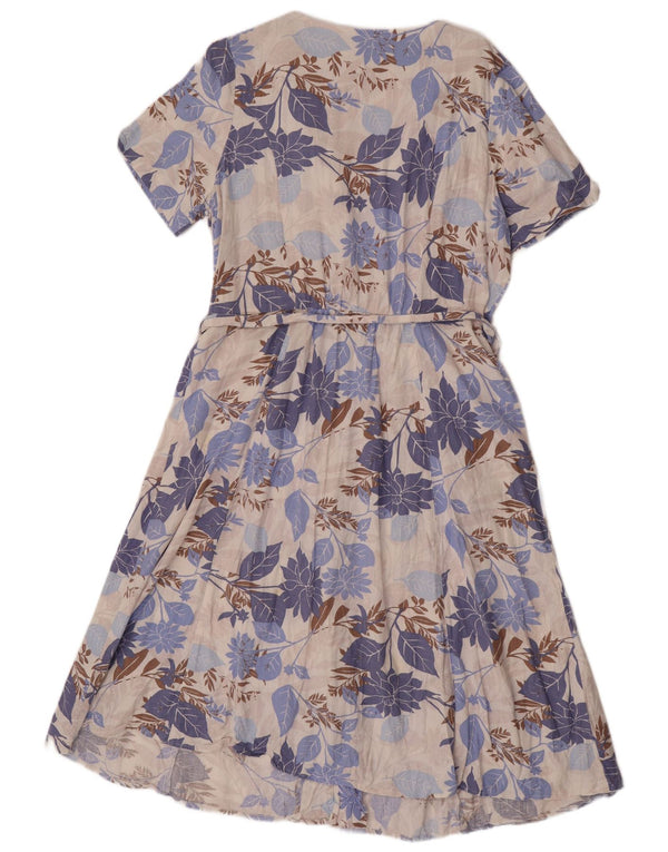 Marks & Spencer Robe chemise à manches courtes pour femme UK 16 Grand Bleu Floral