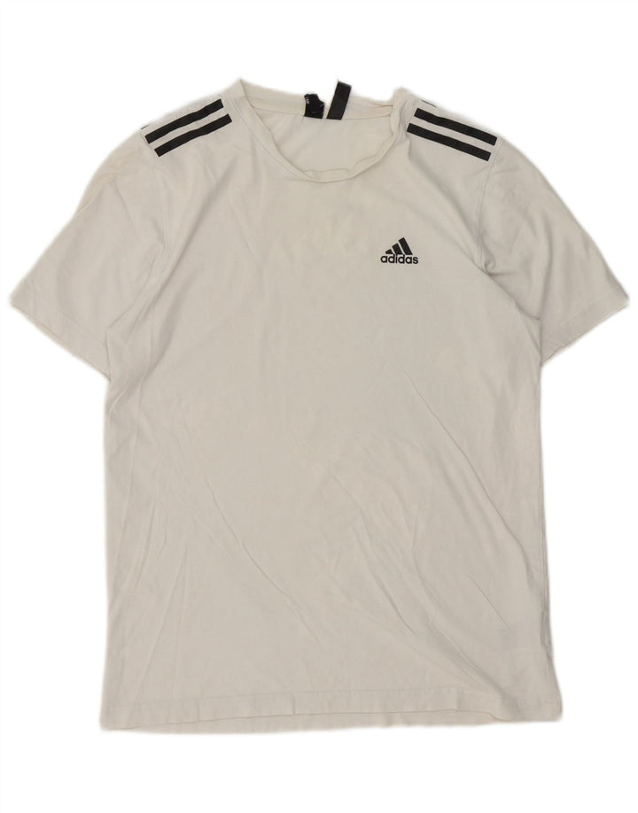 ADIDAS T-Shirt Homme Petit Blanc Coton