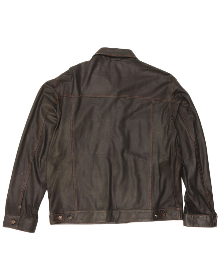 veste en cuir homme vintage IT 52 XL Noir