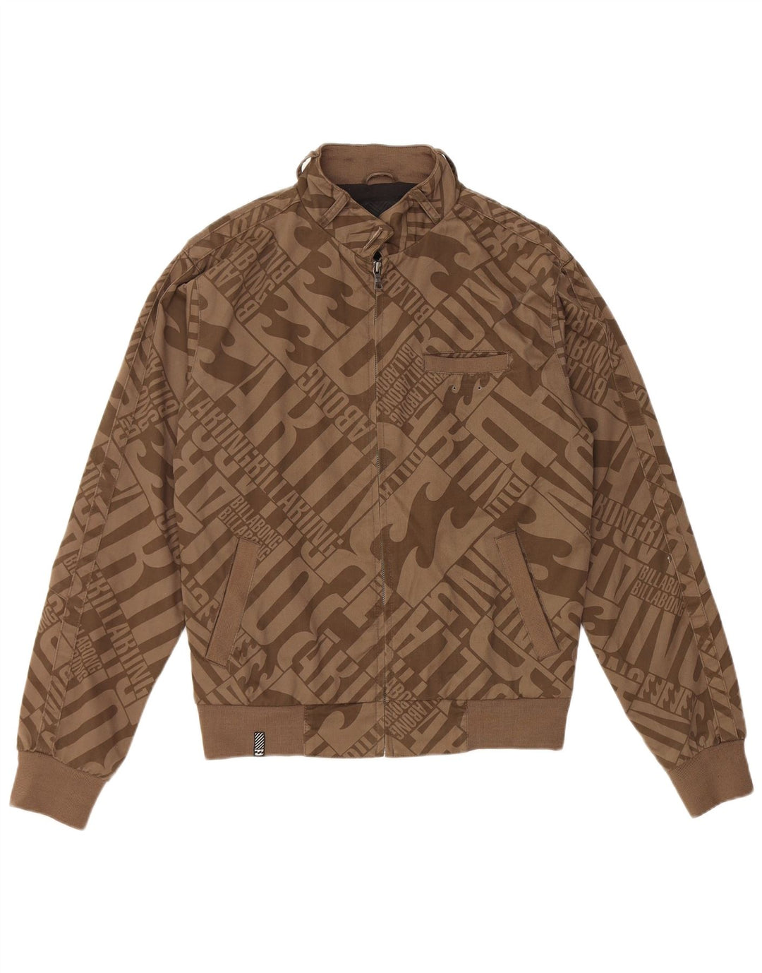 BILLABONG Veste Bomber Graphique Homme UK 36 Petit Marron Polyester