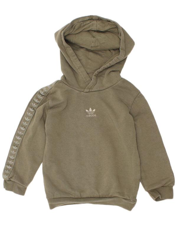 Adidas Pull à capuche graphique pour garçon 3-4 ans Kaki Coton