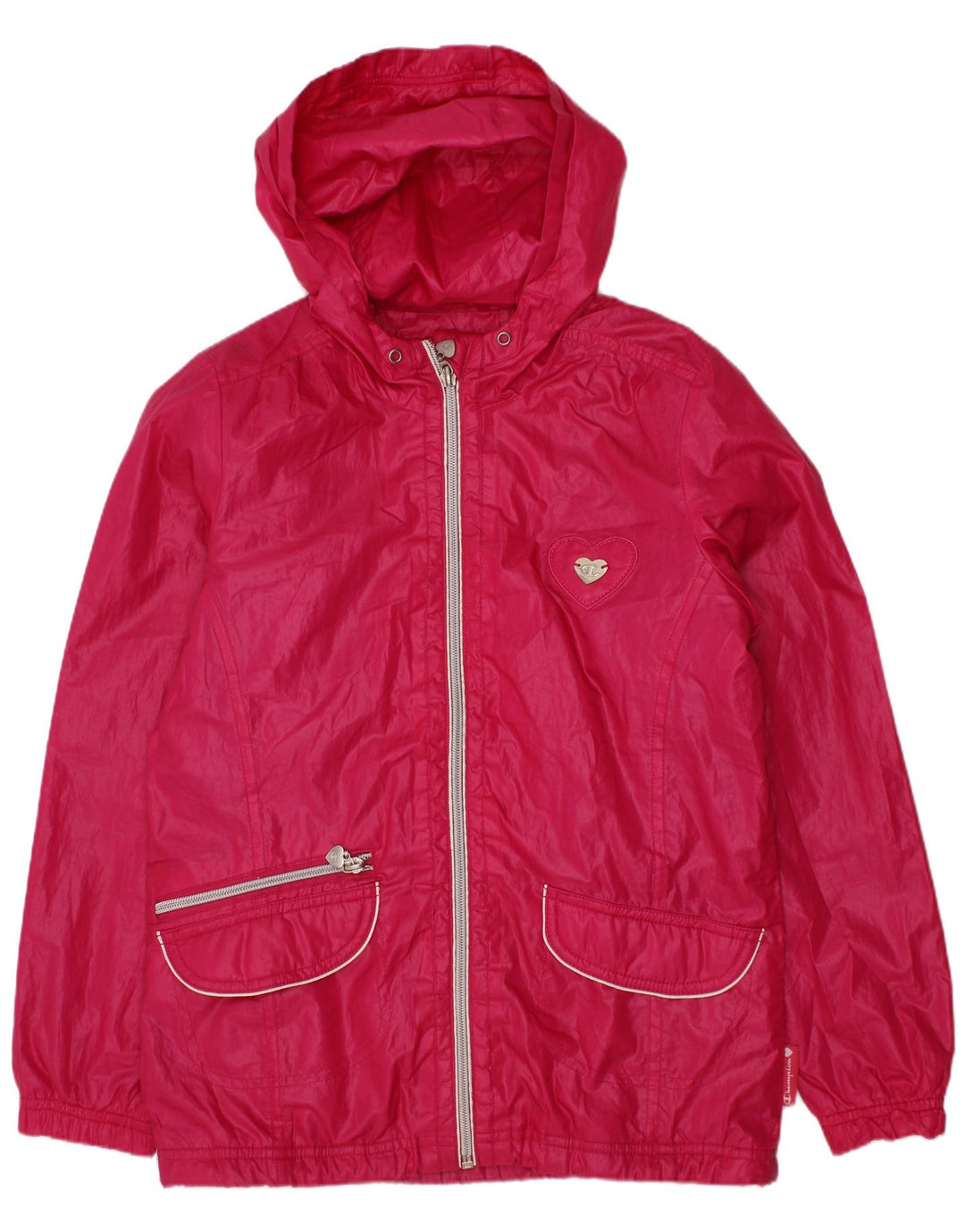 CHAMPION Veste coupe-vent à capuche pour fille 9-10 ans Rose Polyester