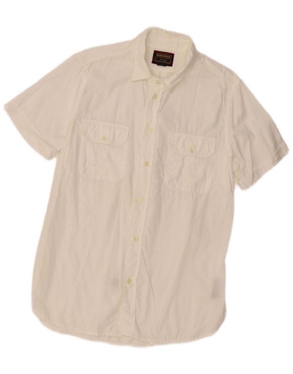 Woolrich Chemise à manches courtes pour homme Large Blanc Coton