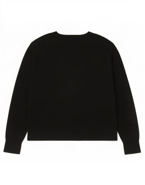 Zara Femme Pull Col Bateau UK 14 Medium Noir Viscose