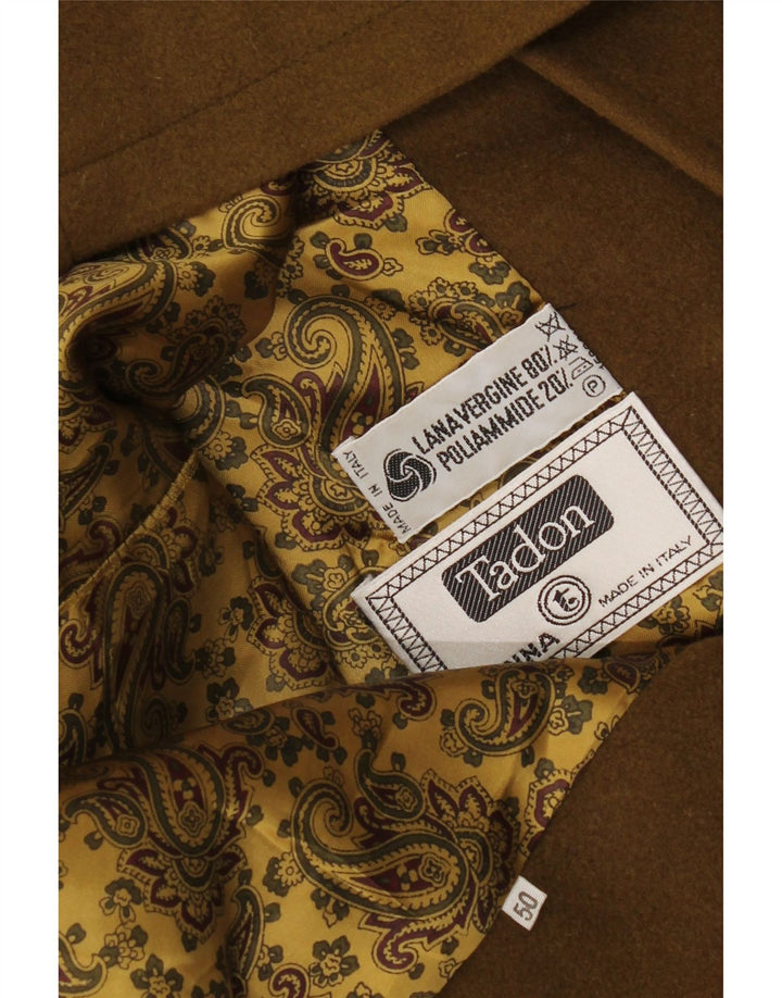 Tadon Duffle Coat à capuche pour homme IT 50 Large en laine vierge marron