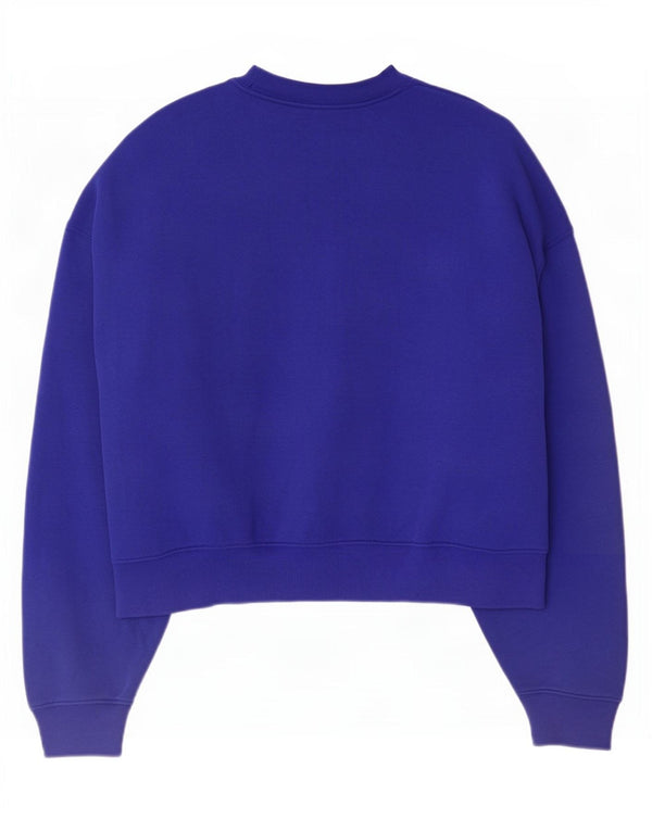 Adidas Womens Oversized Sweatshirt Jumper UK 12/14 Medium Blue Cotton