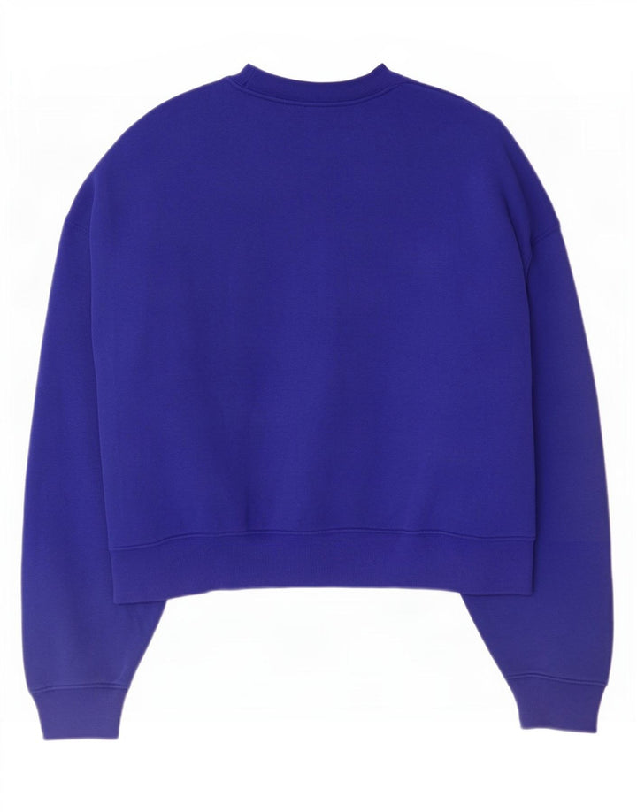 Adidas Sweat-shirt surdimensionné pour femme UK 12/14 Bleu moyen Coton