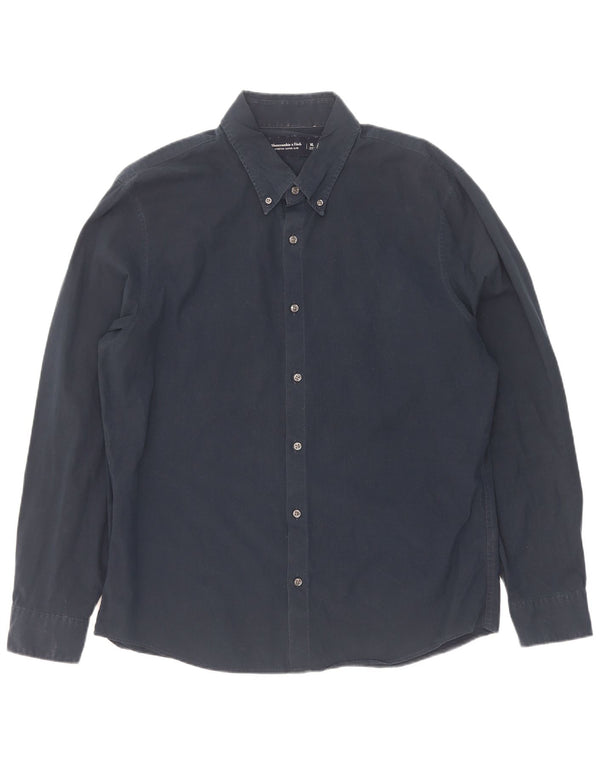 Abercrombie & Fitch Mens Shirt XL Navy Blue Cotton