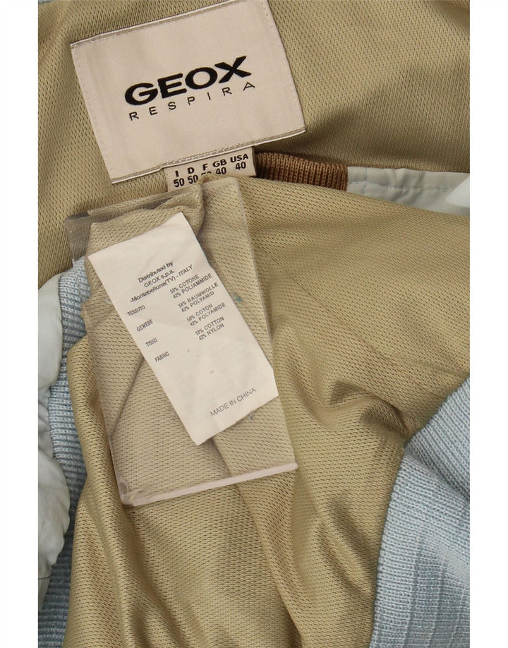 Geox Mens Respira Bomber Jacket UK 40 Large Bleu Coton