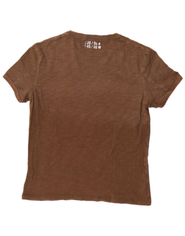 Gas T-Shirt Graphique Homme Marron Moyen Coton
