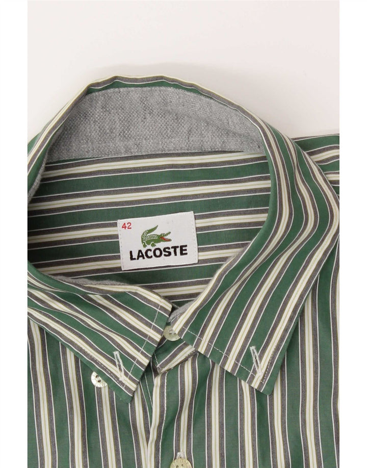 Lacoste Chemise Homme Taille 42 Grand Rayé Vert