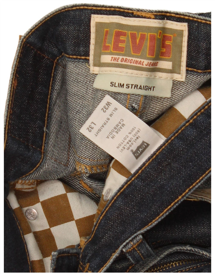 Levi's Jean Slim Droit Homme W32 L32 Bleu Marine Coton