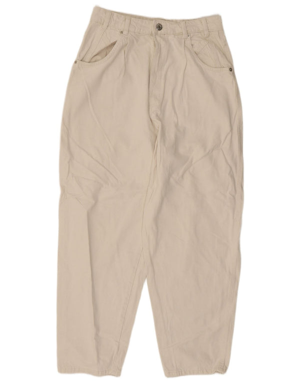 Zara Jean ample taille haute pour femme EU 40 Medium W30 L26 Coton blanc