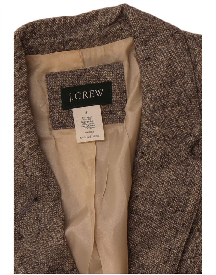 J. CREW Veste blazer à 2 boutons pour femme US 8 en laine mouchetée gris moyen