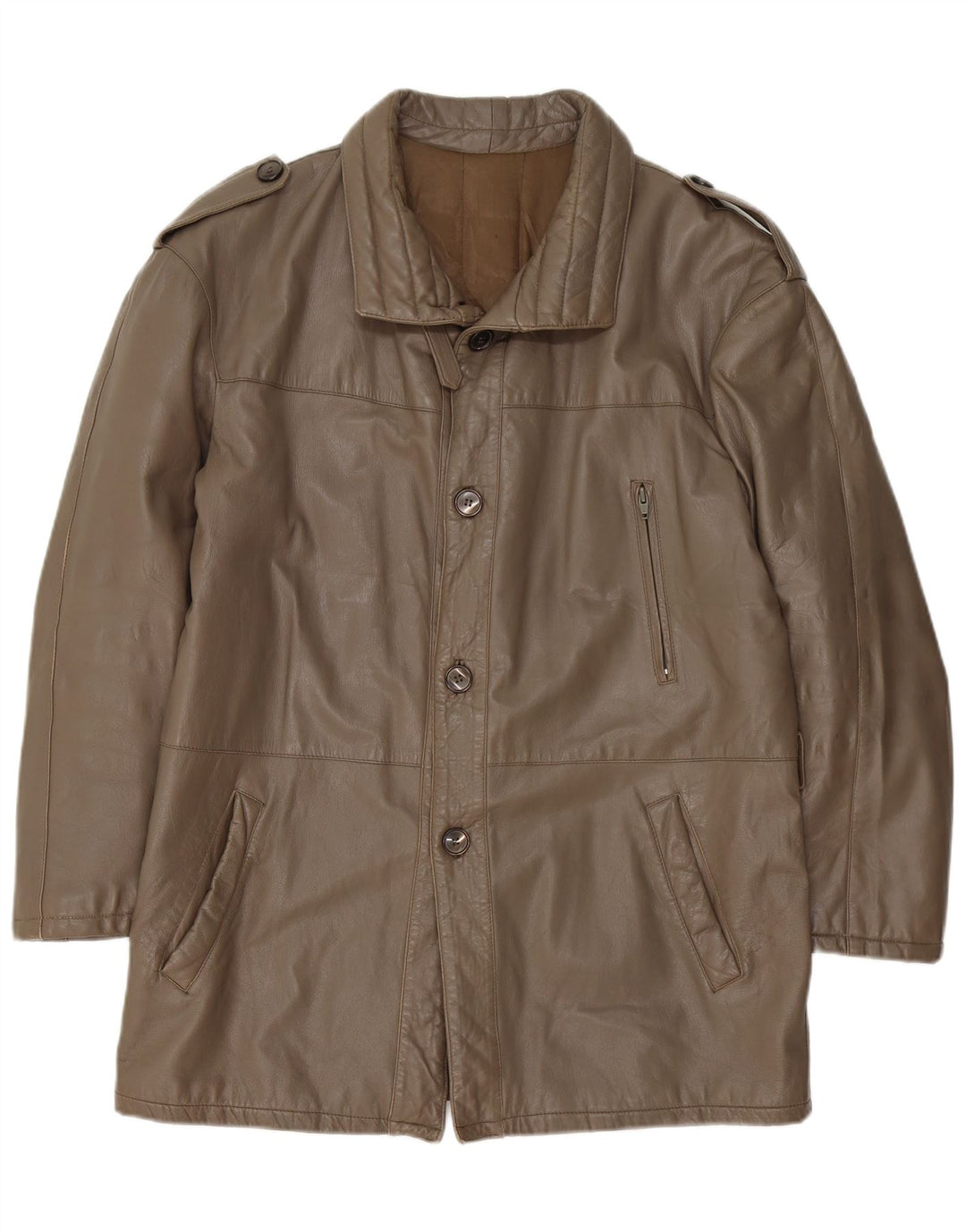 veste en cuir militaire vintage pour hommes IT 52 XL Marron