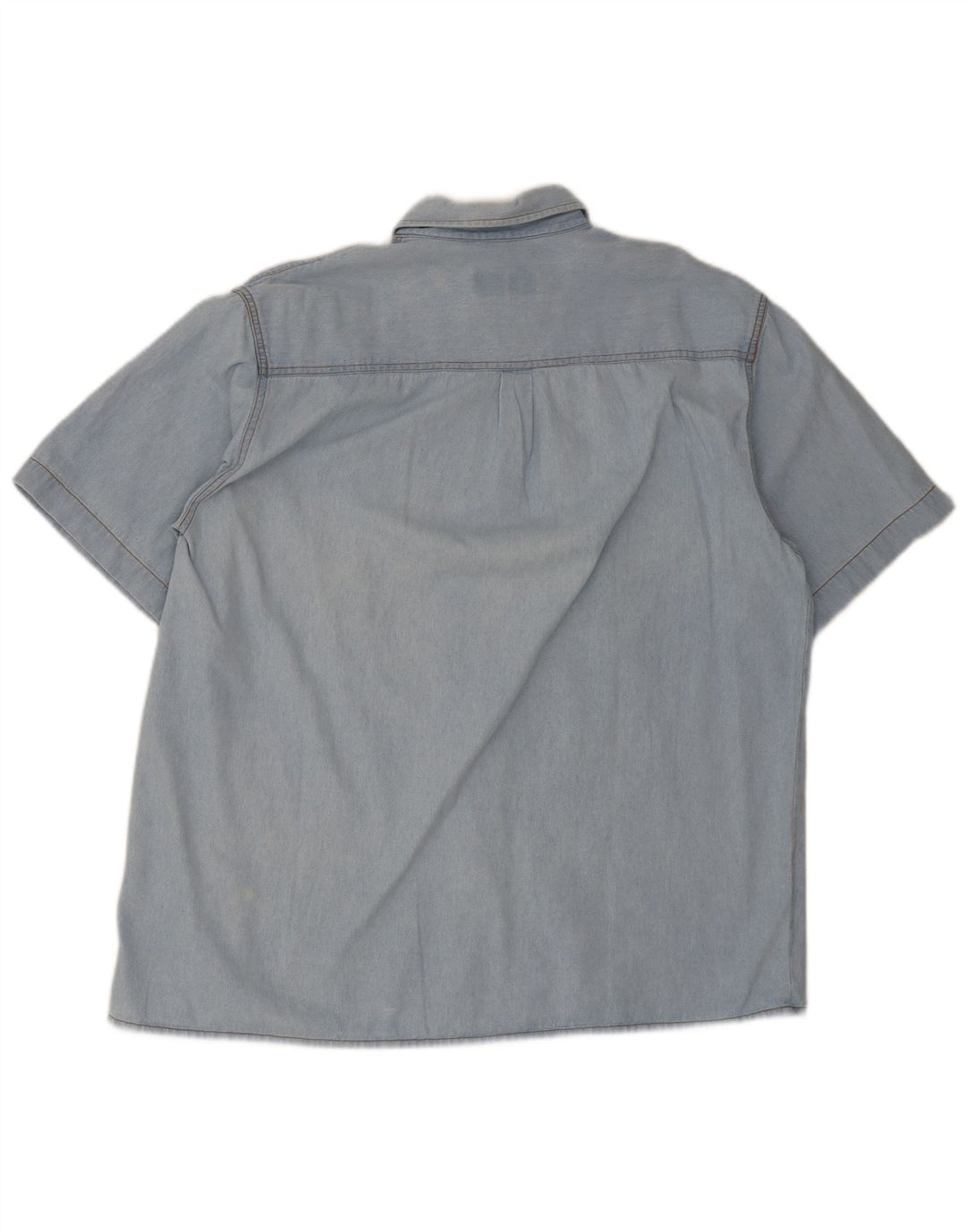 Chemise en jean à manches courtes pour hommes Duty Free en coton bleu moyen