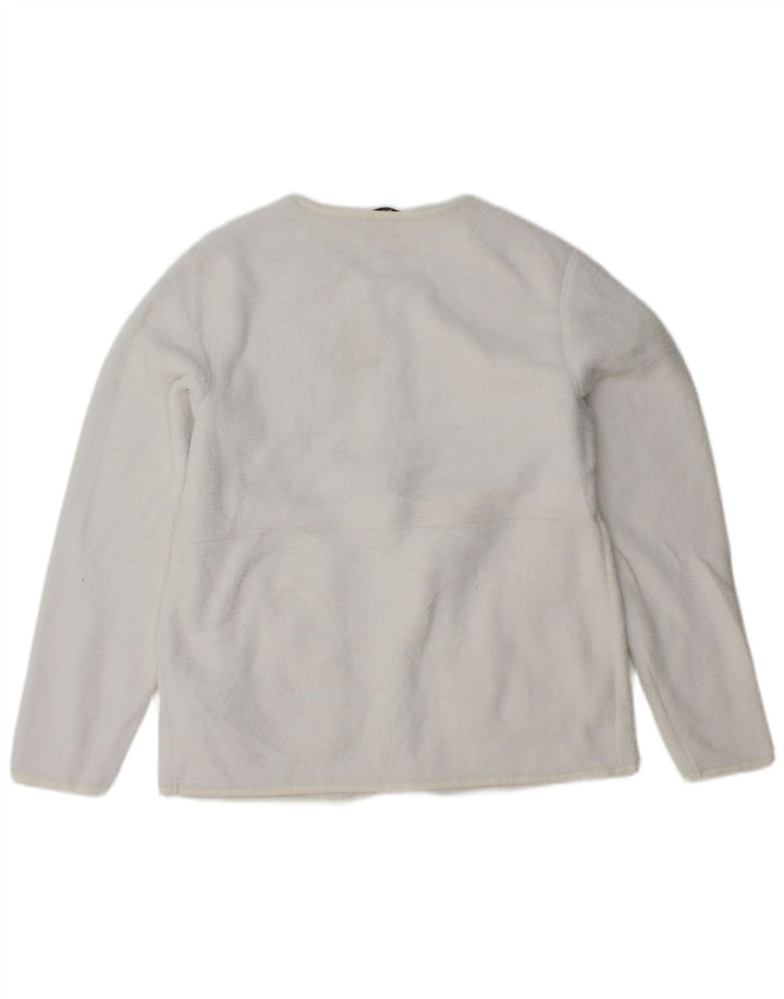 MARKS & SPENCER Veste Polaire Femme UK 10 Petit Blanc Polyester