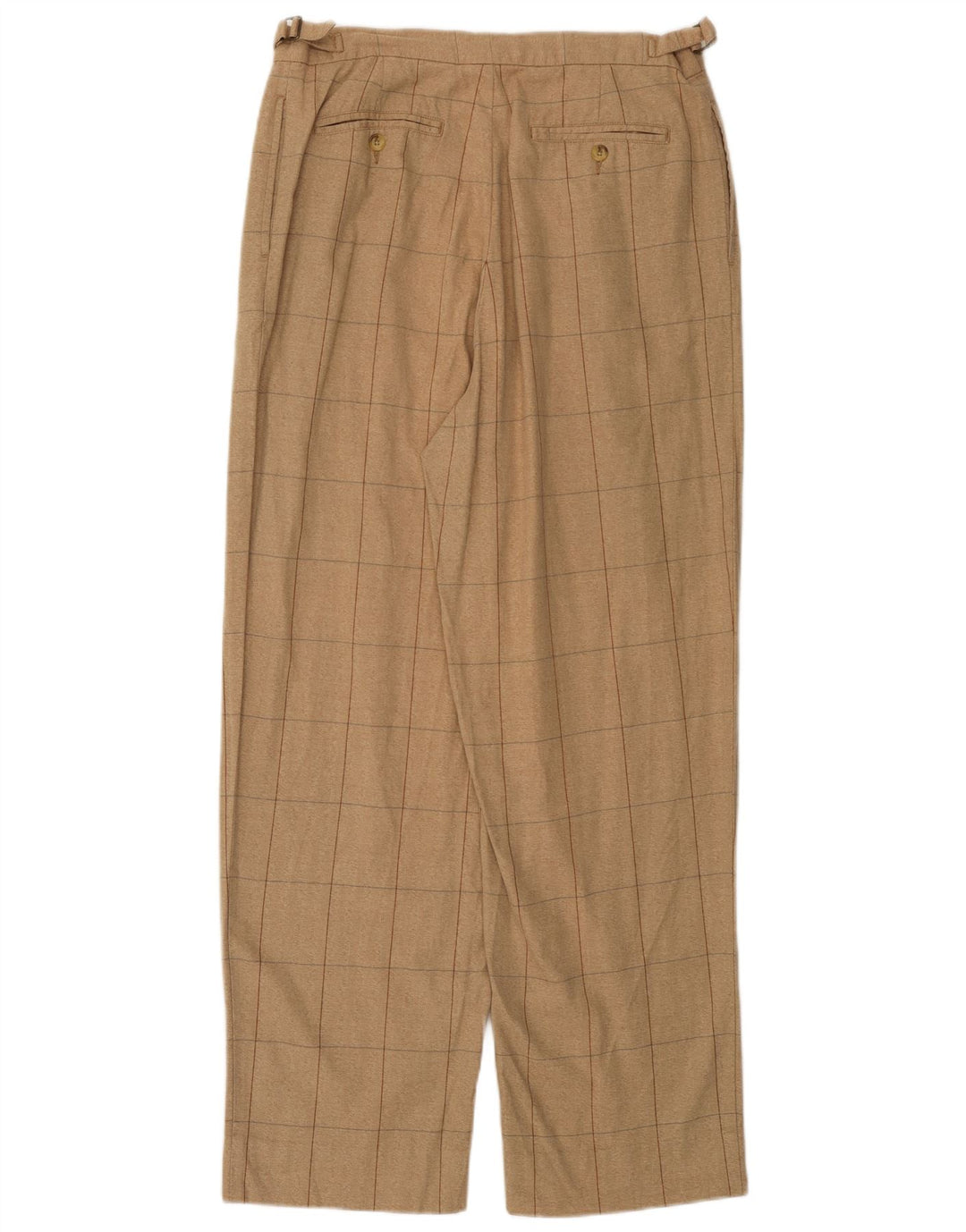 TOMMY HILFIGER Pantalon de Costume Pegged Homme W35 L31 Coton à Carreaux Beige
